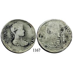 Durango, Mexico (War for Independence), bust 8 reales, Ferdinand VII, 1819(CG).