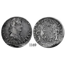 Guadalajara, Mexico (War for Independence), bust 8 reales, Ferdinand VII, 1813/2MR.