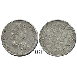 Guadalajara, Mexico (War for Independence), bust 8 reales, Ferdinand VII, 1821FS.