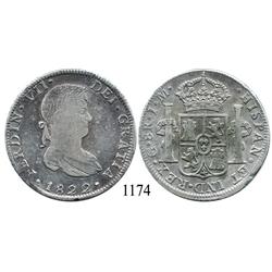 Guanajuato, Mexico (War for Independence), bust 8 reales, Ferdinand VII, 1822JM.