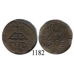 Oaxaca (SUD/Morelos), Mexico (War for Independence), copper 2 reales, 1812.