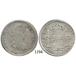 Zacatecas, Mexico (War for Independence), bust 8 reales, Ferdinand VII, 1819AG.