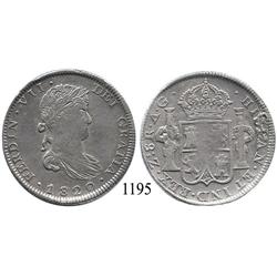 Zacatecas, Mexico (War for Independence), bust 8 reales, Ferdinand VII, 1820AG.