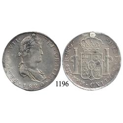 Zacatecas, Mexico (War for Independence), bust 8 reales, Ferdinand VII, 1820RG.