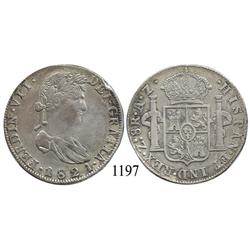 Zacatecas, Mexico (War for Independence), bust 8 reales, Ferdinand VII, 1821AZ, scarce.