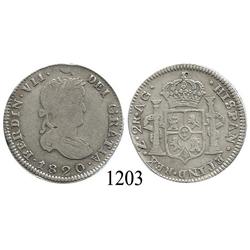 Zacatecas, Mexico (War for Independence), bust 2 reales, Ferdinand VII, 1820AG.