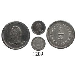 Mexico City, Mexico, ¼ real, 1842LR.