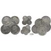 Image 1 : Lot of 5 Mexican ¼ reales (various mints):  1842ZsLR (2), 1843/2SLPi, 1843/2GoLR and 1849GoLR.
