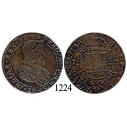 Brabant, Spanish Netherlands (Brussels mint), copper jeton, Philip IV, 1663.