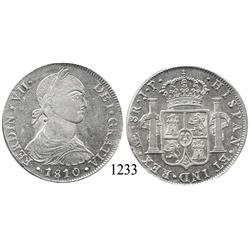 Lima, Peru, bust 8 reales, Ferdinand VII transitional ("imaginary bust"), 1810JP.