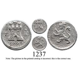 Lima, Peru, ¼ real, Charles IV, 1798.