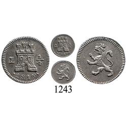Lima, Peru, ¼ real, Ferdinand VII, 1816.