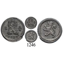 Lima, Peru, ¼ real, Ferdinand VII, 1823.