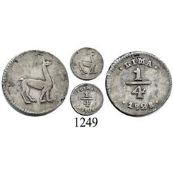 Lima, Peru, ¼ real, 1828.