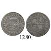 Image 1 : Madrid, Spain, milled 1 real "half pistareen," Philip V, 1740JF.