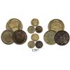 Image 1 : Lot of 3 Spanish miniature replicas: 1850 Isabel II 20 reales in brass, 1930 Alfonso XIII fantasy in