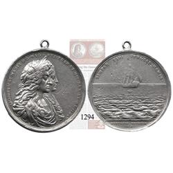 Great Britain, James II, silver medal commemorating the salvage of the Concepción by William Phips i