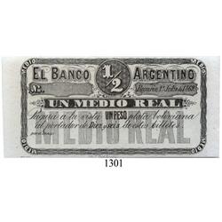 Argentina, ½ real, 1869.