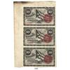 Image 1 : Cuba, uncut set of 3 banknotes of 50 centavos each, 1869.