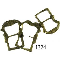 Lot of 3 bronze buckles.