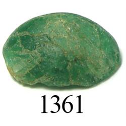 Cabochon-cut emerald, 3.15 carats, rare.