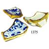 Image 1 : Lot of 3 Chinese Kangxi blue-on-white porcelain shards with edges gilded after salvage.