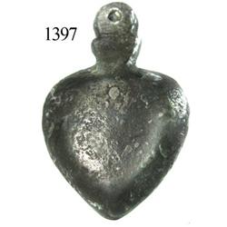 Heart-shaped pewter locket/reliquary.