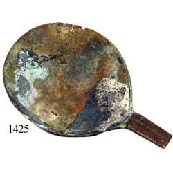 Brass spoon fragment.