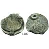 Image 1 : Large lead cloth seal with Tudor rose and British arms designs.