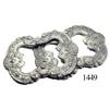 Image 1 : Lot of 2 large, ornate pewter buckles.