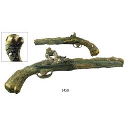 Dutch flintlock pistol, professionally conserved and restored.