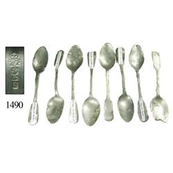 Lot of 8 small pewter spoons.