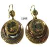 Image 1 : Pair of large, low-grade gold earrings.