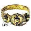 Image 1 : Low-grade gold ring with red enamel.
