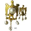 Image 1 : Gold/pearl/emerald eagle pendant, rare.
