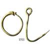Image 1 : Lot of 2 small gold items: serpent's head ear- or nose-ring and fishhook(?).