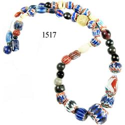 Small glass-bead necklace with a variety of beads.