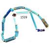 Image 1 : Small glass-bead necklace, mostly cylindrical blue beads.