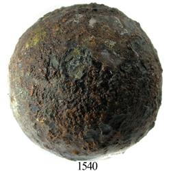 Large iron cannonball.