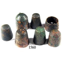 Lot of 7 brass thimbles.