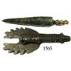 Image 1 : Lot of 2 unidentified bronze tools (drill bit and nail remover?).