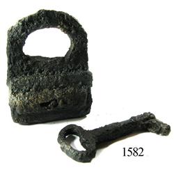 Iron lock and key.