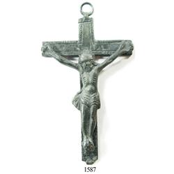 Silver cross, Spanish colonial, probably late 1700s.