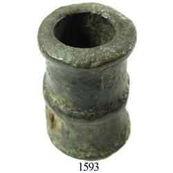 Very small bronze signal cannon cast with nail, Spanish colonial, 1600s.