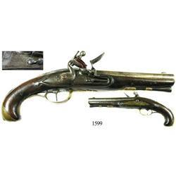 French flintlock "traveler's pistol" (pistolet de voyage), mid- to late 1700s.