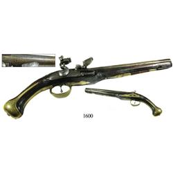 Flintlock pistol, probably Greek, 1790s-early 1800s.