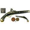 Image 1 : British East India Co. (VOC) flintlock pistol dated 1797, with copper coins of the period.