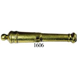 Single brass miniature cannon, ca. 1790-1820.