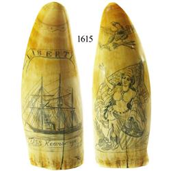 Civil War-era scrimshaw commemorating the U.S.S. Kearsarge (1860s-1880s).