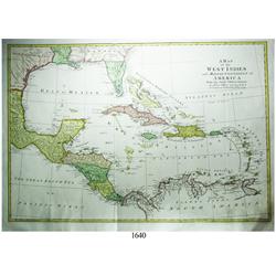 Large, ca.-1779 British map (Blair) of the West Indies in 4 colors. 